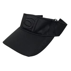 Bebe Womens Embroidered Logo Visor Hat Adjustable Active Casual Beachy Black